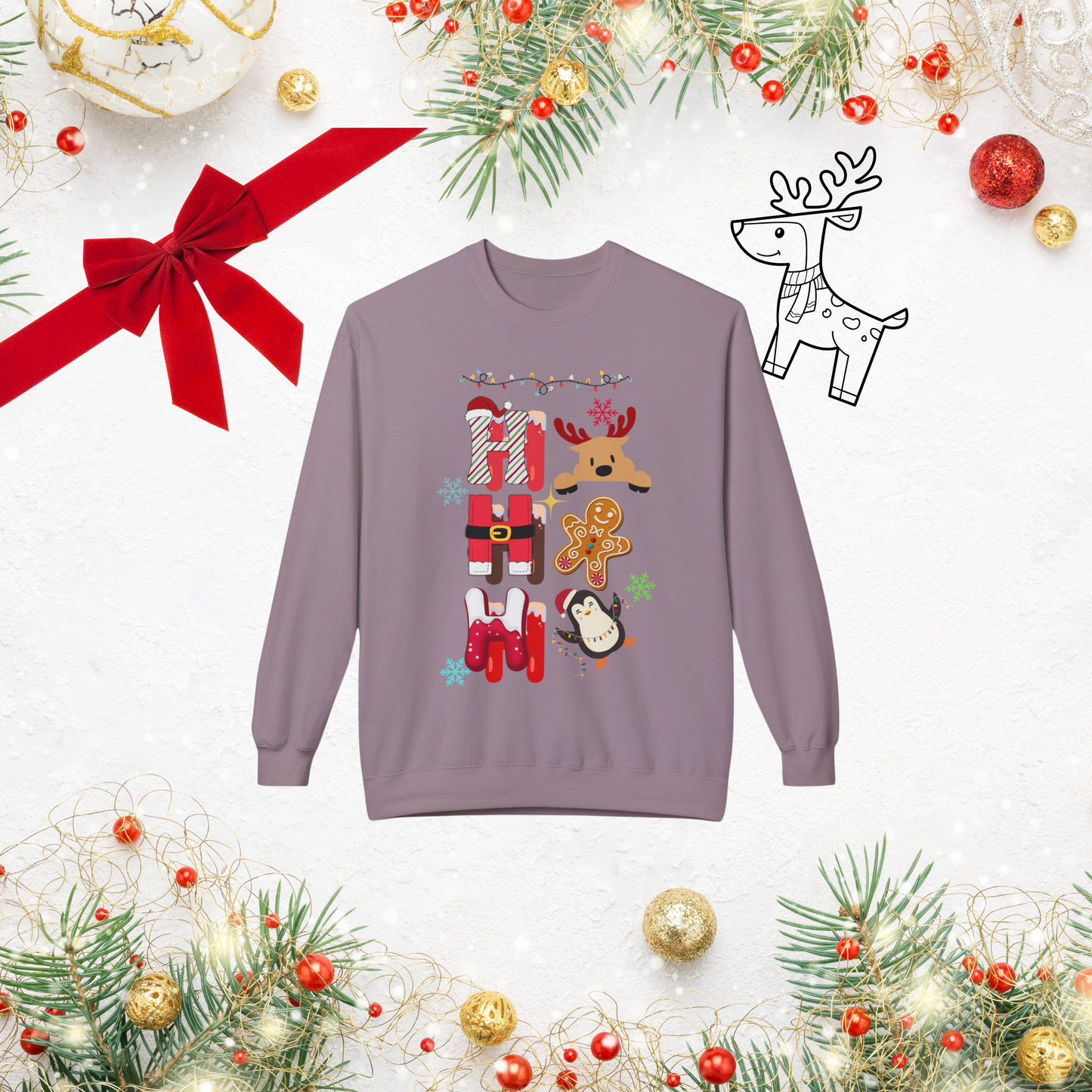 "Christmas Colorful " Crewneck Sweatshirt