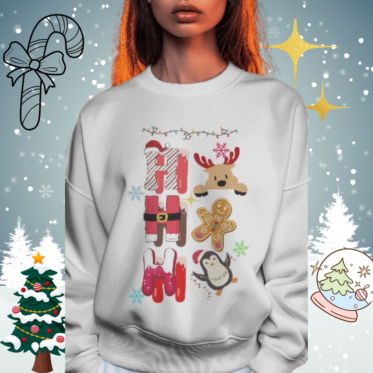 "Christmas Colorful " Crewneck Sweatshirt